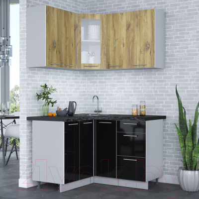 Кухонный гарнитур Интерлиния Мила Пластик 1.2x1.3