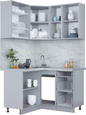 Кухонный гарнитур Интерлиния Мила Пластик 1.2x1.3