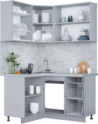 Кухонный гарнитур Интерлиния Мила Пластик 1.2x1.4