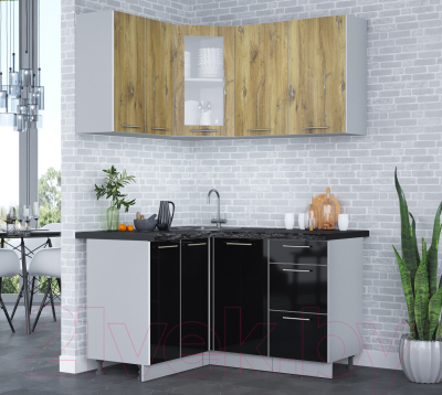 Кухонный гарнитур Интерлиния Мила Пластик 1.2x1.4