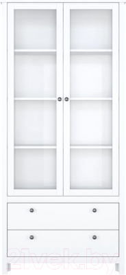 Шкаф с витриной Black Red White Ewa REG2W2S - фото