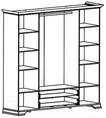 Шкаф Black Red White Kentaki S320-SZF6D2S