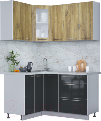 Кухонный гарнитур Интерлиния Мила Пластик 1.2x1.5 - фото