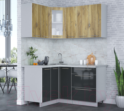 Кухонный гарнитур Интерлиния Мила Пластик 1.2x1.5