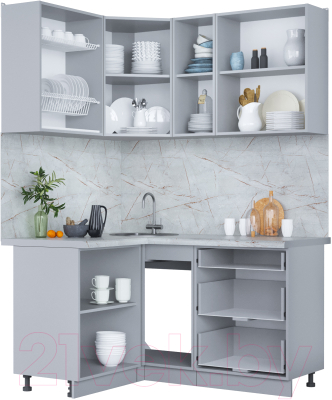 Кухонный гарнитур Интерлиния Мила Пластик 1.2x1.5