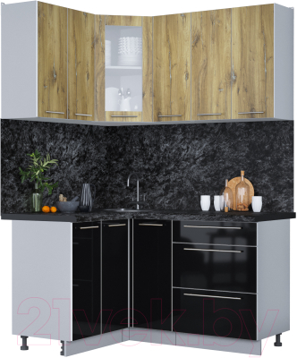 Кухонный гарнитур Интерлиния Мила Пластик 1.2x1.5 - фото