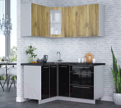 Кухонный гарнитур Интерлиния Мила Пластик 1.2x1.5