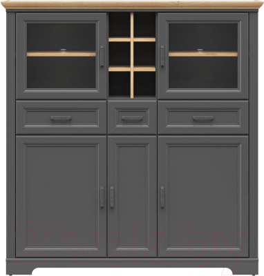 Шкаф с витриной Black Red White Jasmin REG2W3D3S - фото