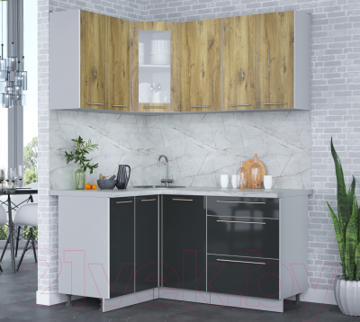 Кухонный гарнитур Интерлиния Мила Пластик 1.2x1.6