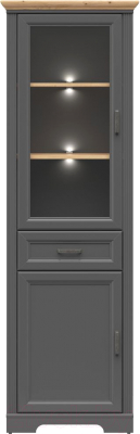 Шкаф с витриной Black Red White Jasmin REG1W1D1S с подсветкой - фото