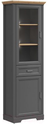 Шкаф с витриной Black Red White Jasmin REG1W1D1S с подсветкой