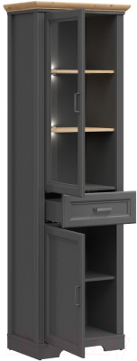 Шкаф с витриной Black Red White Jasmin REG1W1D1S с подсветкой