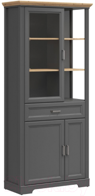 Шкаф с витриной Black Red White Jasmin REG1W2D1S