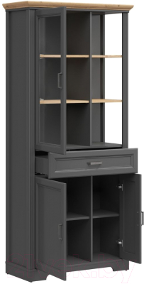 Шкаф с витриной Black Red White Jasmin REG1W2D1S