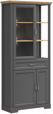 Шкаф с витриной Black Red White Jasmin REG1W2D1S с подсветкой