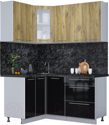 Кухонный гарнитур Интерлиния Мила Пластик 1.2x1.6 - фото