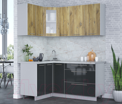 Кухонный гарнитур Интерлиния Мила Пластик 1.2x1.7