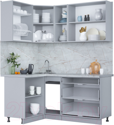 Кухонный гарнитур Интерлиния Мила Пластик 1.2x1.7