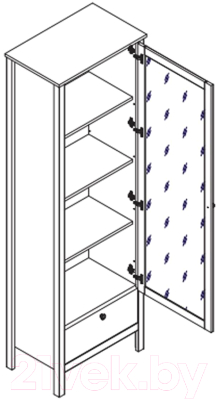 Шкаф с витриной Black Red White Loft REG1W1S