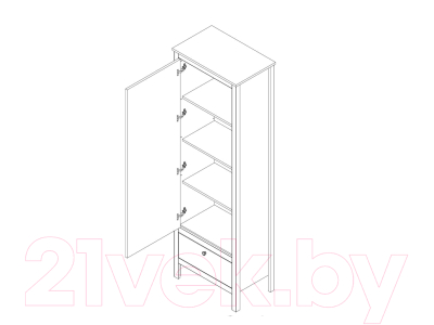 Шкаф Black Red White Loft REG1D1S