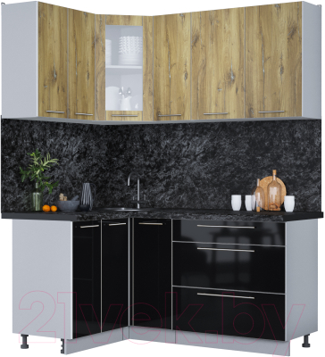 Кухонный гарнитур Интерлиния Мила Пластик 1.2x1.7 - фото