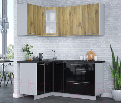 Кухонный гарнитур Интерлиния Мила Пластик 1.2x1.7