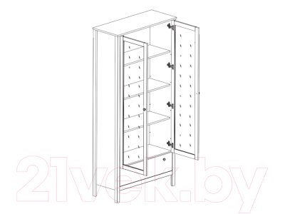 Шкаф с витриной Black Red White Loft REG2W1S