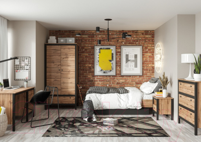 Шкаф Black Red White Loft SZF2D1S