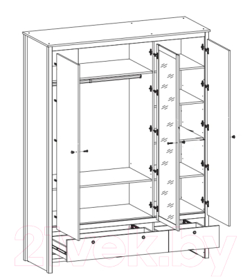 Шкаф Black Red White Loft SZF3D2S