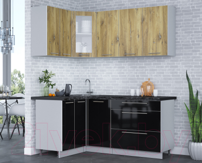 Кухонный гарнитур Интерлиния Мила Пластик 1.2x1.8