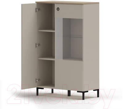 Шкаф с витриной Black Red White Domenica REG1D1W/140