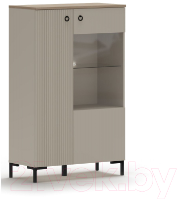 Шкаф с витриной Black Red White Domenica REG1D1W/140 с подсветкой