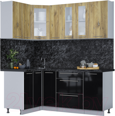 Кухонный гарнитур Интерлиния Мила Пластик 1.2x1.9 - фото