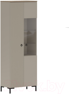 Шкаф с витриной Black Red White Domenica REG1D1W