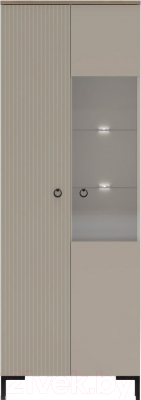 Шкаф с витриной Black Red White Domenica REG1D1W с подсветкой - фото