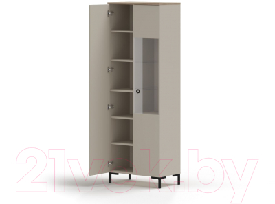 Шкаф с витриной Black Red White Domenica REG1D1W с подсветкой