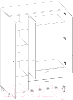 Шкаф Black Red White Grace SZF3D2S