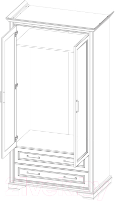 Шкаф Black Red White Stylius B169-SZF2D2S
