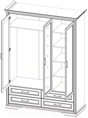 Шкаф Black Red White Stylius B169-SZF3D4S