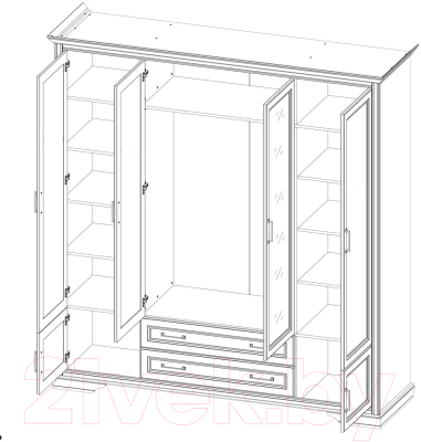 Шкаф Black Red White Stylius B169-SZF6D2S
