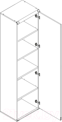 Шкаф-пенал Black Red White Индиана JREG 1d