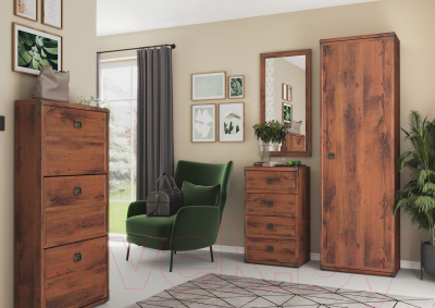 Шкаф-пенал Black Red White Индиана JREG 1d