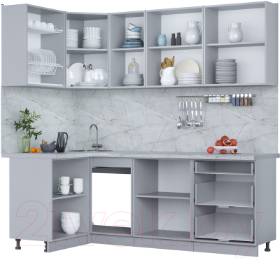 Кухонный гарнитур Интерлиния Мила Пластик 1.2x2.2
