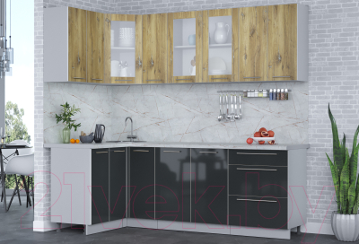 Кухонный гарнитур Интерлиния Мила Пластик 1.2x2.3