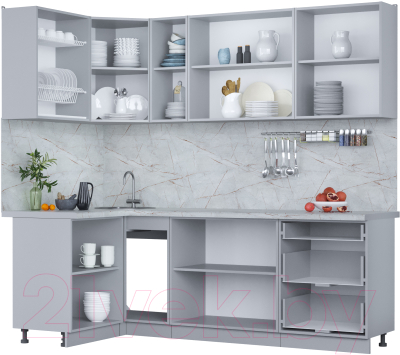 Кухонный гарнитур Интерлиния Мила Пластик 1.2x2.3