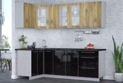 Кухонный гарнитур Интерлиния Мила Пластик 1.2x2.3