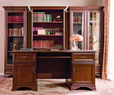 Шкаф с витриной Black Red White Kentaki S320-REG2W1S