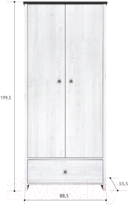 Шкаф Black Red White Порто SZF2D1S