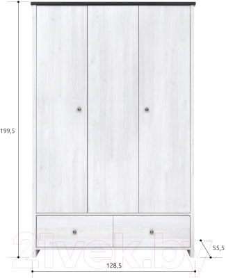 Шкаф Black Red White Порто SZF3D2S
