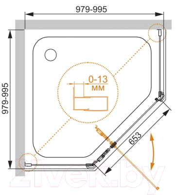Душевой уголок Cezares ECO-O-P-1-100-P-Cr